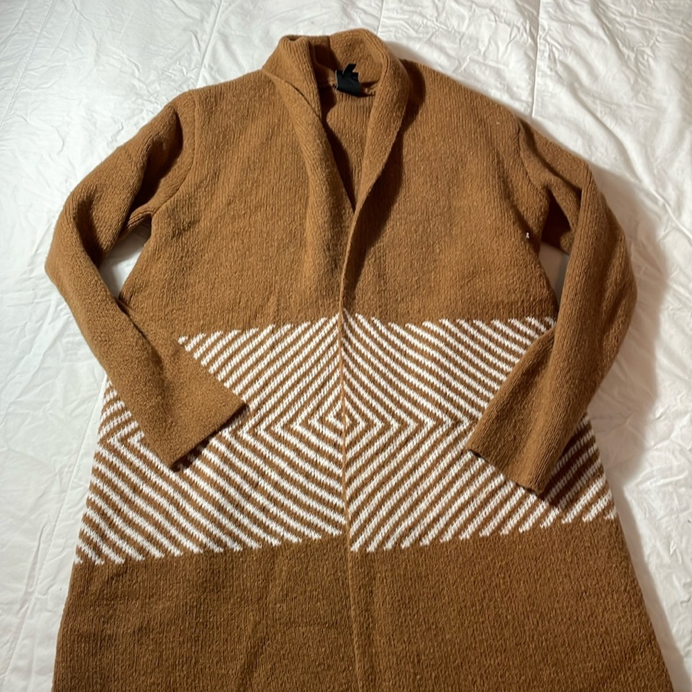 Cowl neck midi cardigan
